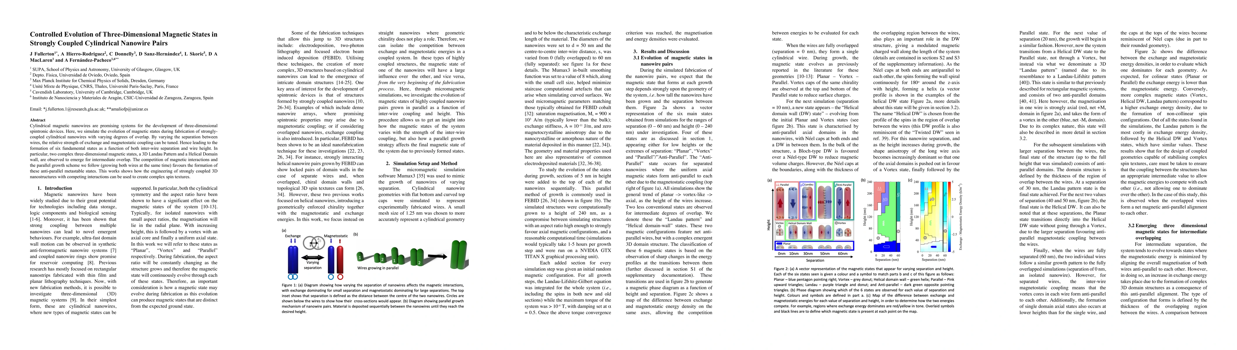 Thumbnail for Controlled Evolution of Three-Dimensional Magnetic States in Strongly
  Coupled Cylindrical Nanowire Pairs