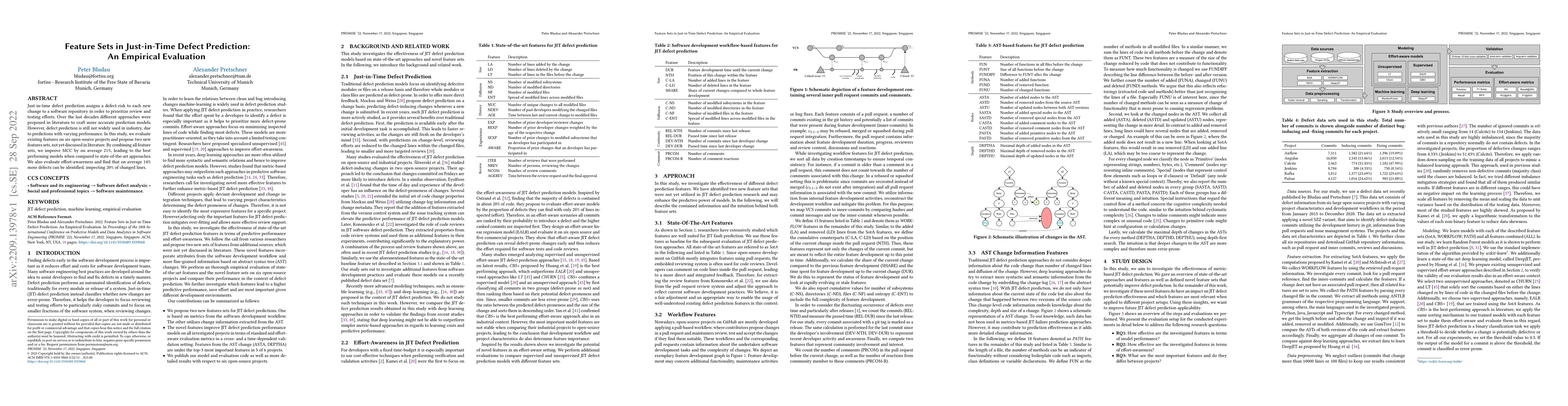 Thumbnail for Feature Sets in Just-in-Time Defect Prediction: An Empirical Evaluation