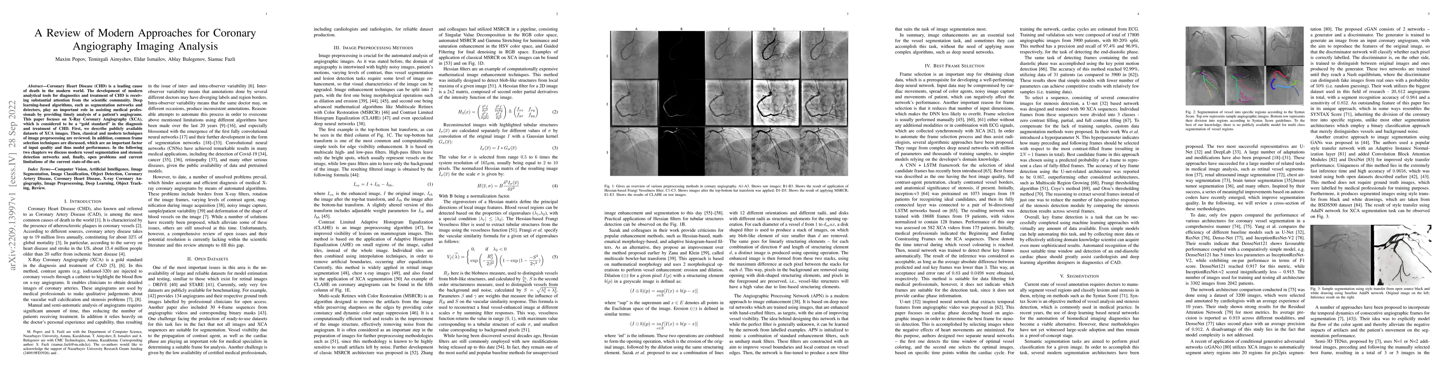Thumbnail for A Review of Modern Approaches for Coronary Angiography Imaging Analysis