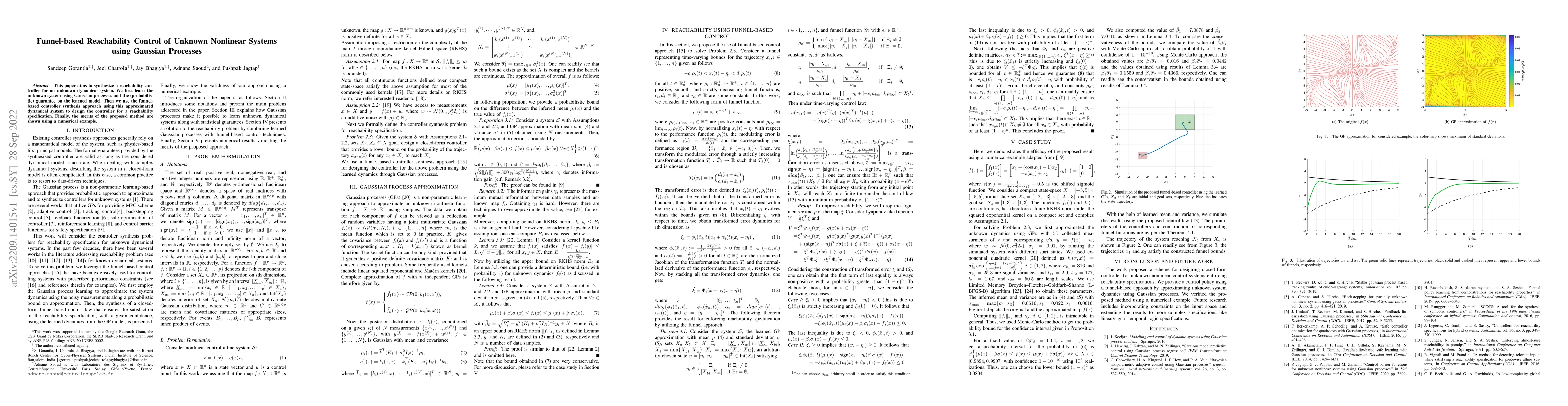 Thumbnail for Funnel-based Reachability Control of Unknown Nonlinear Systems using
  Gaussian Processes
