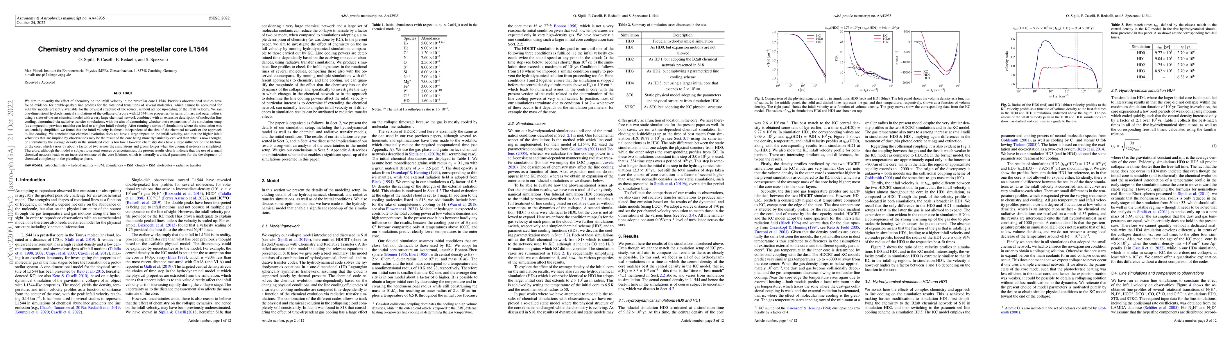 Thumbnail for Chemistry and dynamics of the prestellar core L1544