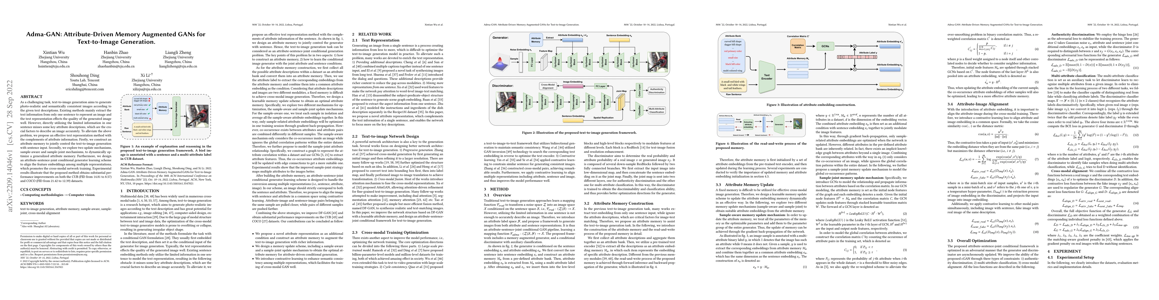 Thumbnail for Adma-GAN: Attribute-Driven Memory Augmented GANs for Text-to-Image
  Generation