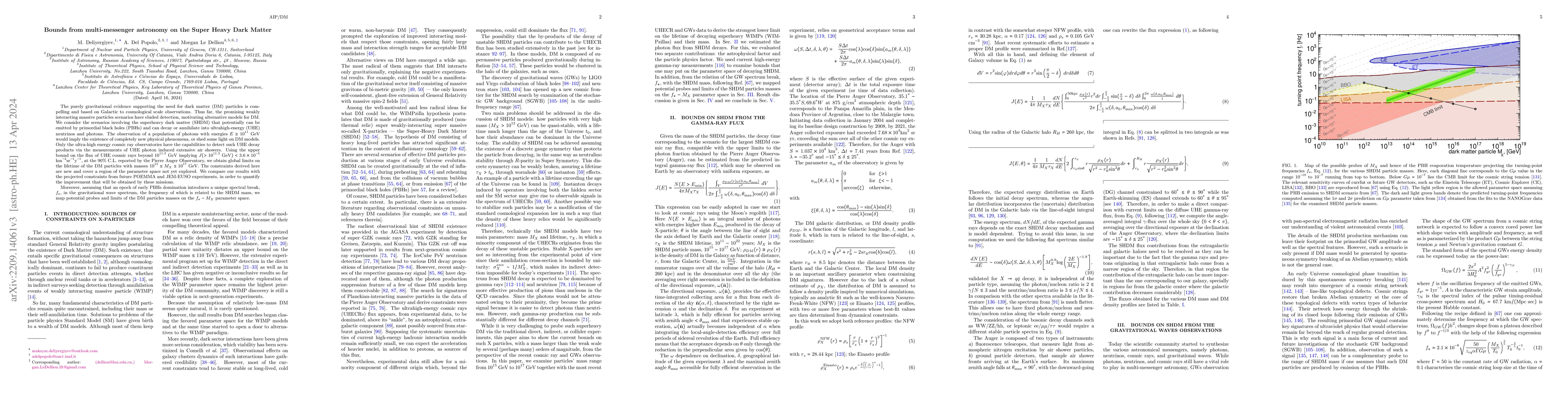 Thumbnail for Bounds from multi-messenger astronomy on the Super Heavy Dark Matter