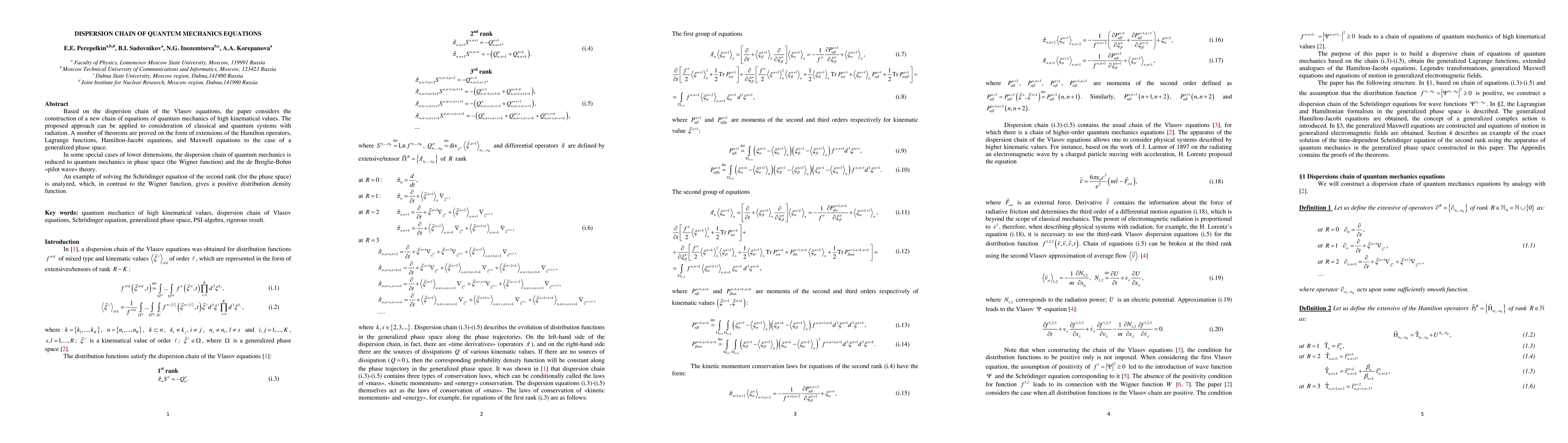 Thumbnail for Dispersion chain of quantum mechanics equations
