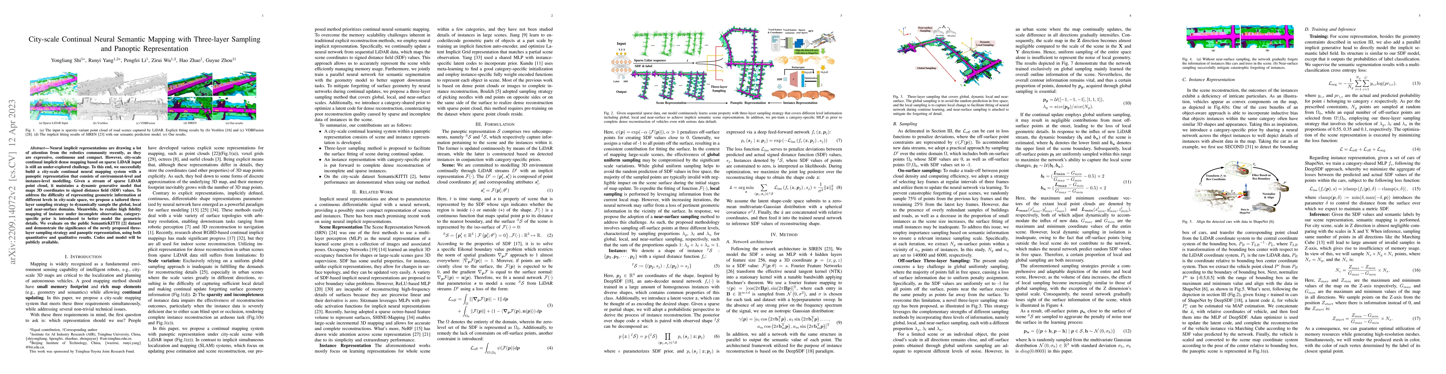 Thumbnail for City-scale Incremental Neural Mapping with Three-layer Sampling and
  Panoptic Representation