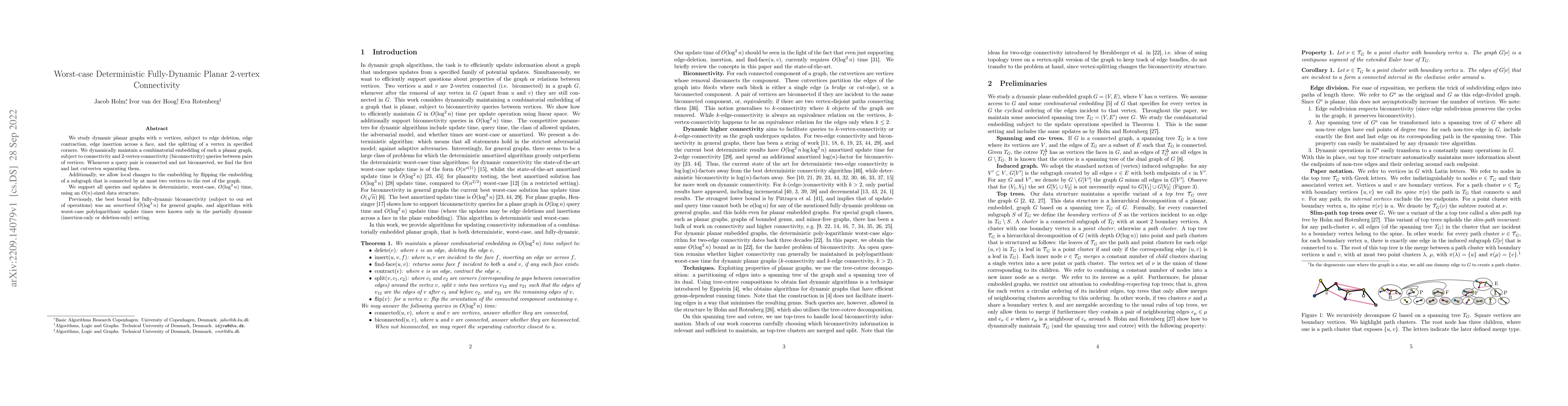 Thumbnail for Worst-case Deterministic Fully-Dynamic Planar 2-vertex Connectivity
