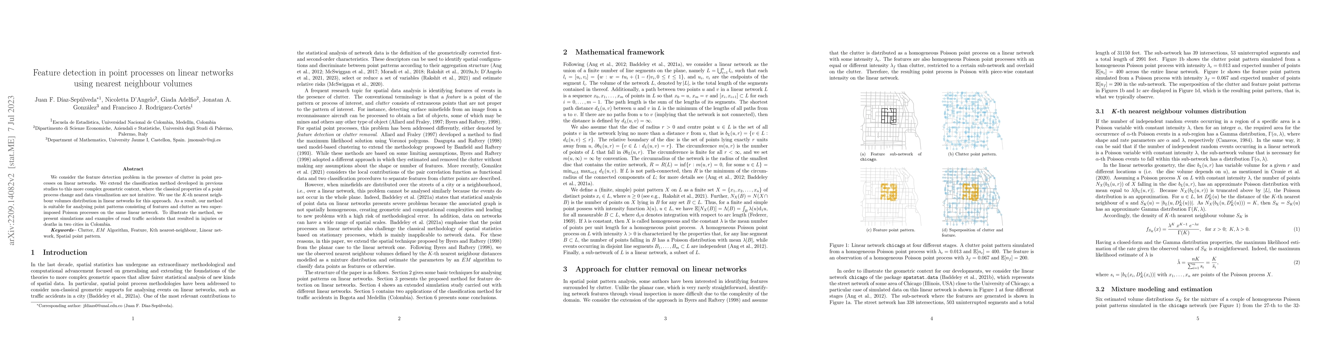 Thumbnail for Feature detection in point processes on linear networks using nearest
  neighbour volumes