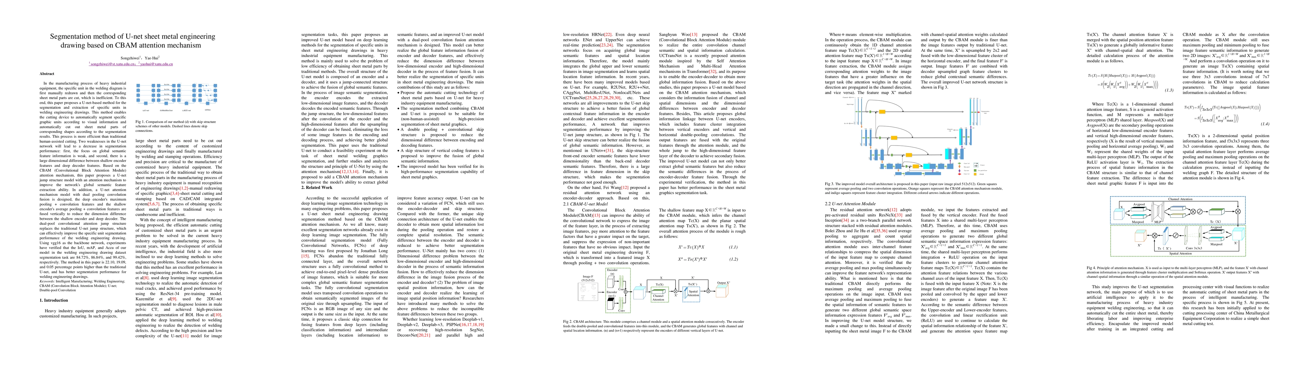 Thumbnail for Segmentation method of U-net sheet metal engineering drawing based on
  CBAM attention mechanism