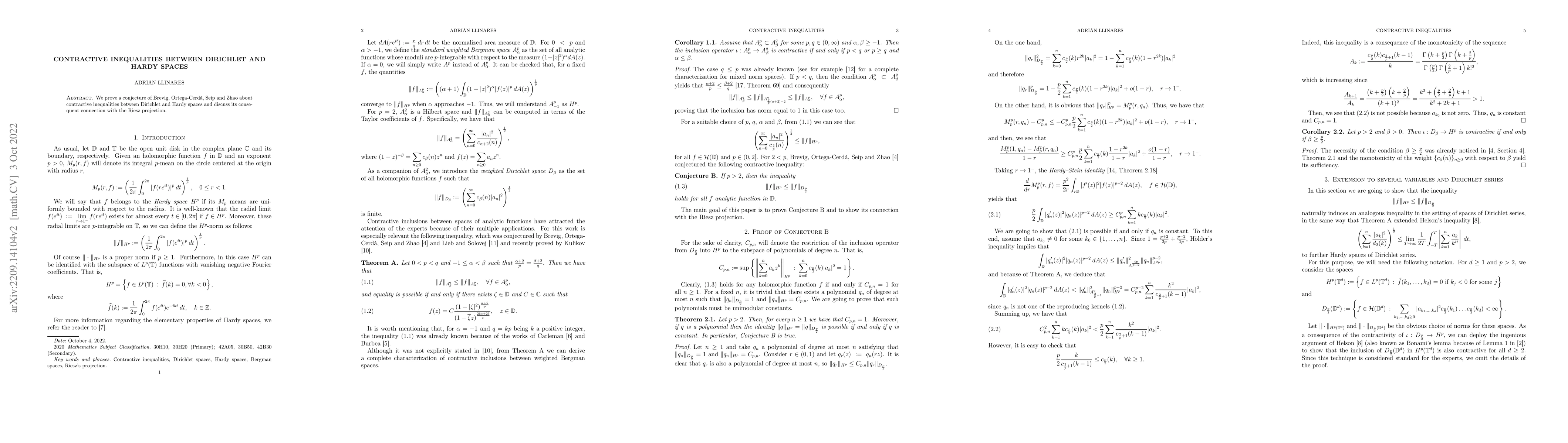 Thumbnail for Contractive inequalities between Dirichlet and Hardy spaces