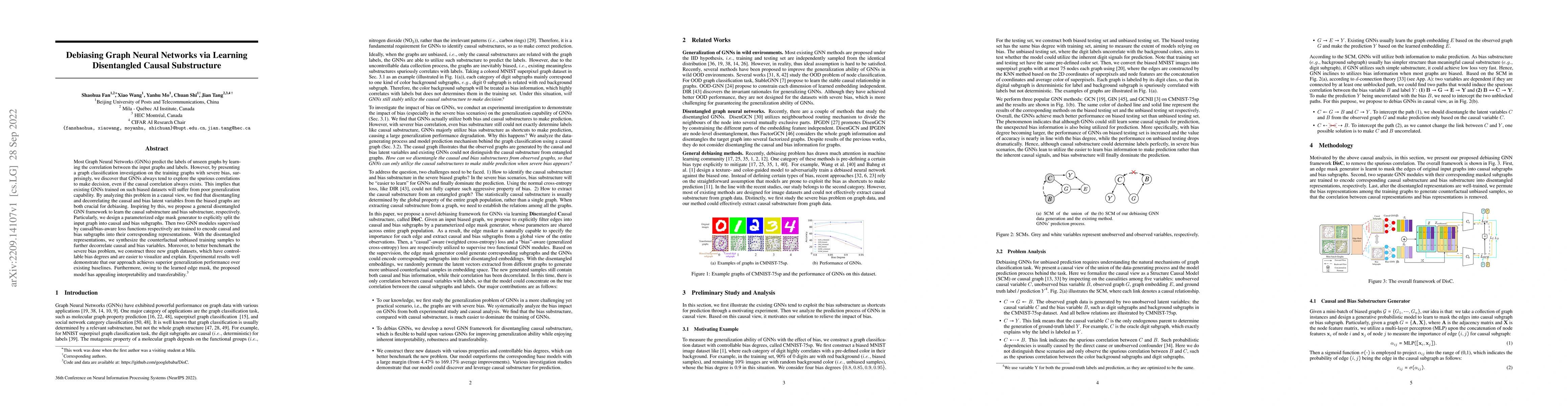 Thumbnail for Debiasing Graph Neural Networks via Learning Disentangled Causal
  Substructure