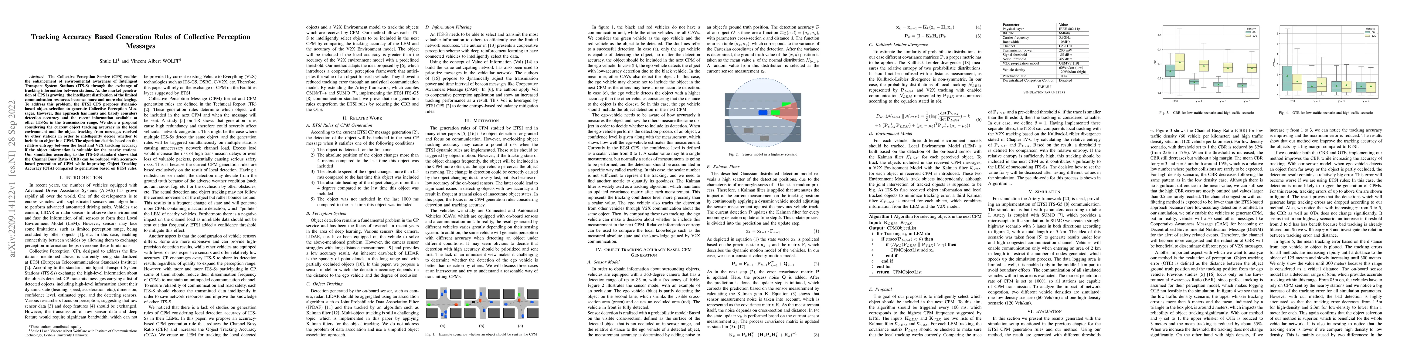 Thumbnail for Tracking Accuracy Based Generation Rules of Collective Perception
  Messages