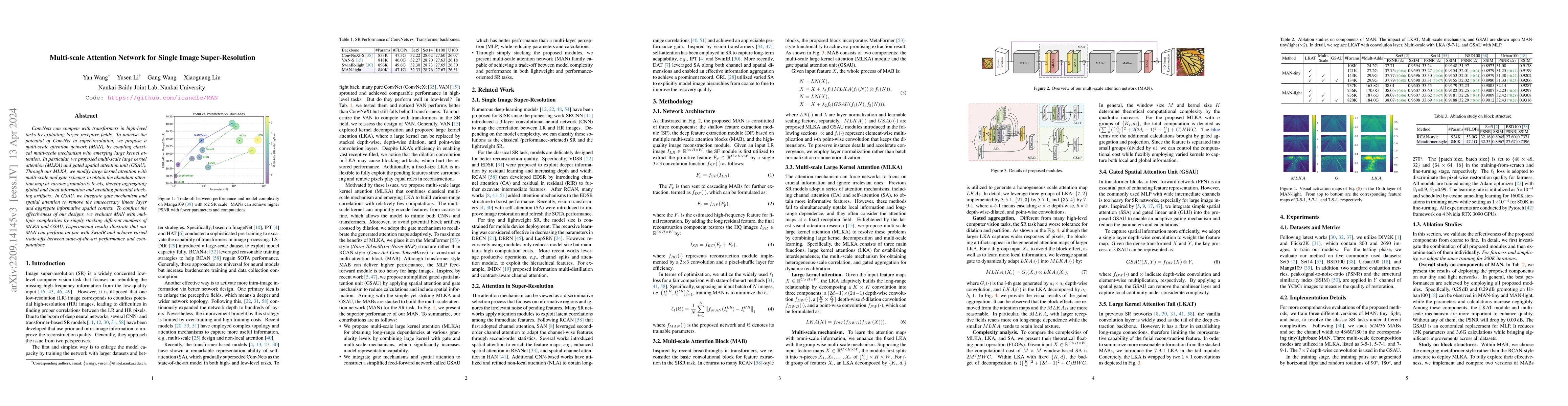 Thumbnail for Multi-scale Attention Network for Single Image Super-Resolution