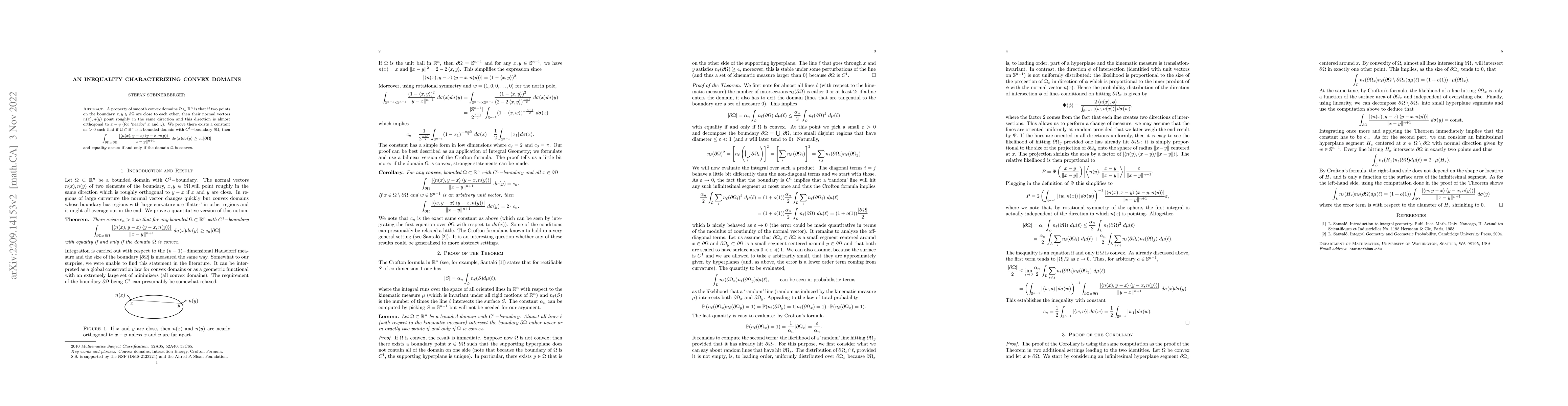 Thumbnail for An inequality characterizing convex domains