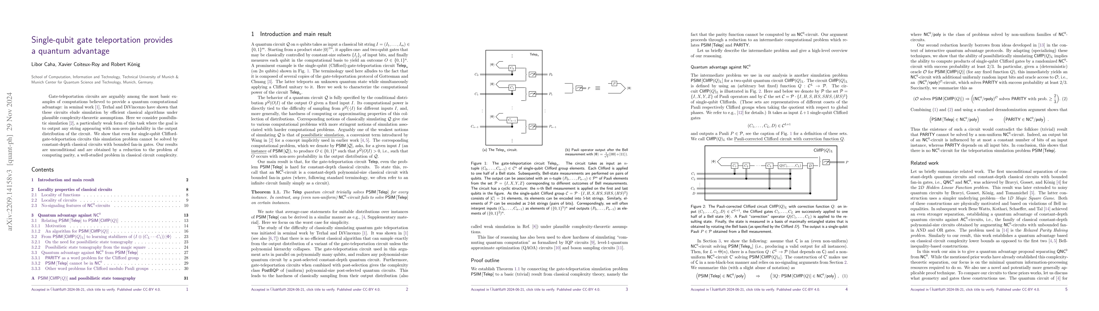 Thumbnail for Single-qubit gate teleportation provides a quantum advantage