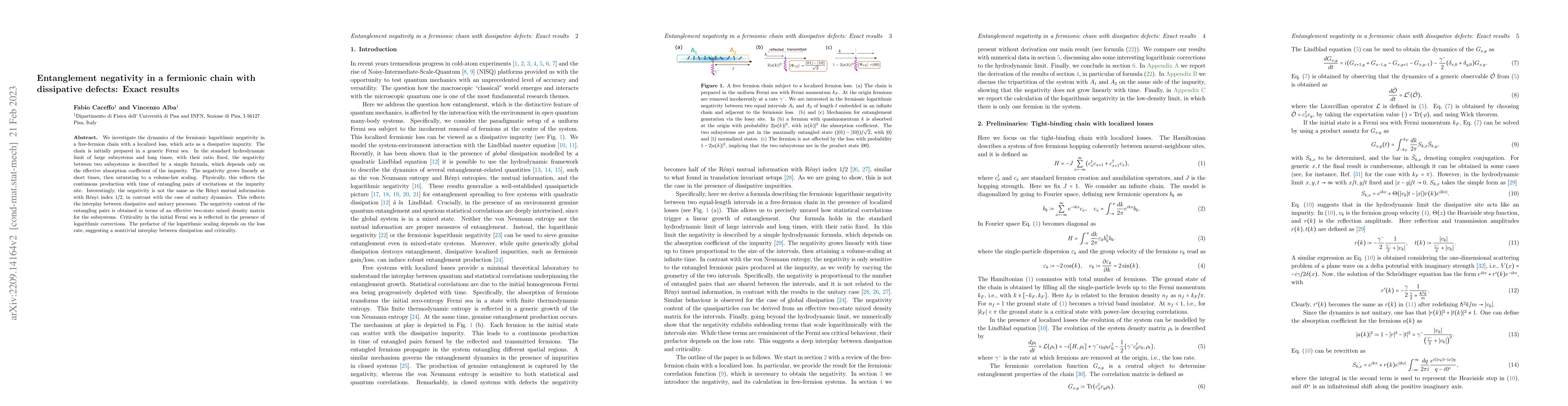 Thumbnail for Entanglement negativity in a fermionic chain with dissipative defects:
  Exact results
