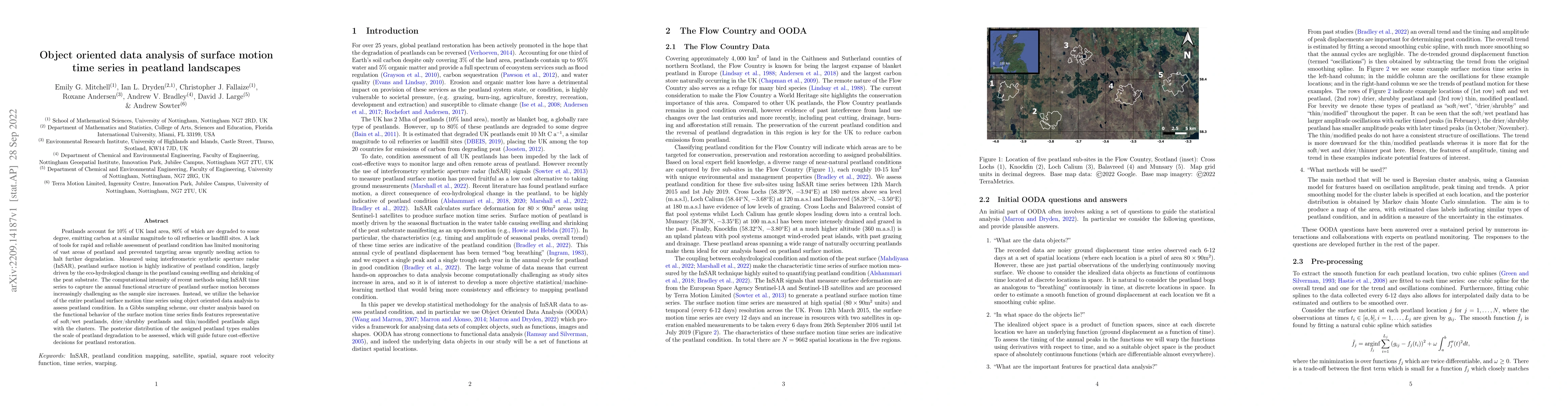 Thumbnail for Object oriented data analysis of surface motion time series in peatland
  landscapes
