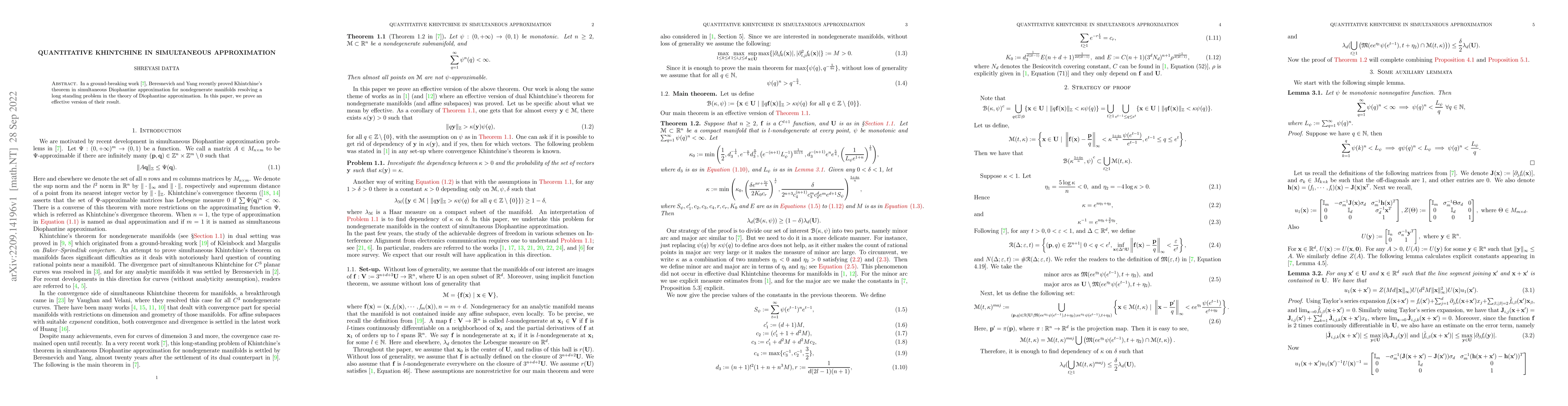 Thumbnail for Quantitative Khintchine in Simultaneous Approximation