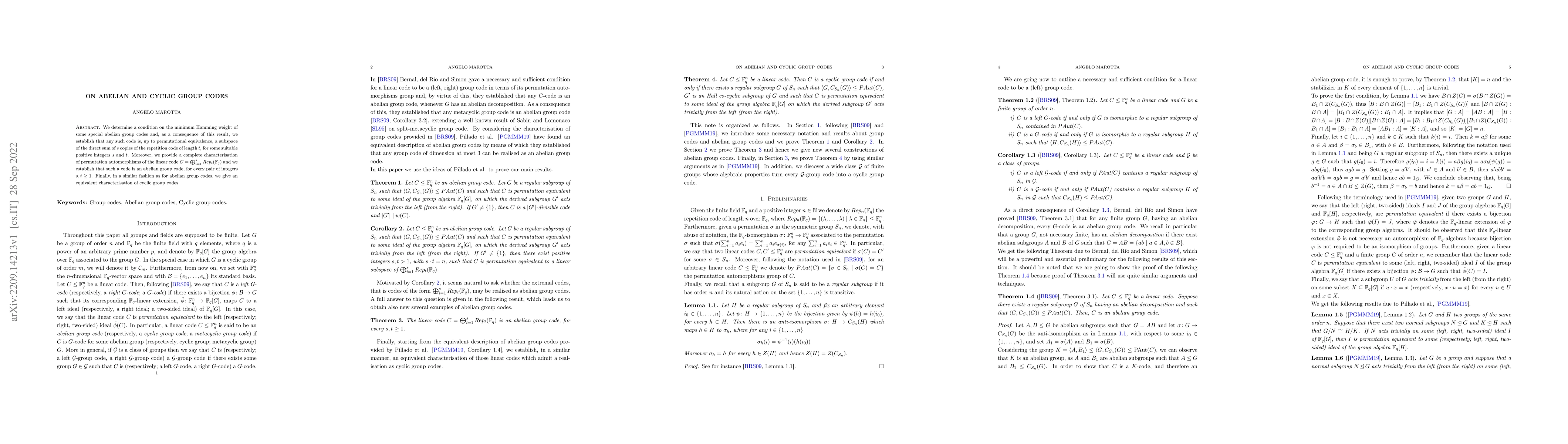Thumbnail for On abelian and cyclic group codes