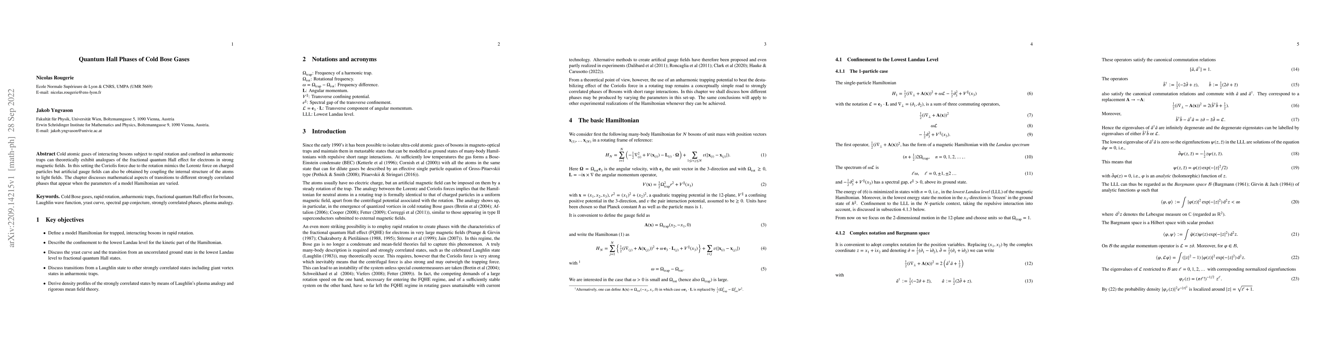 Thumbnail for Quantum Hall Phases of Cold Bose Gases