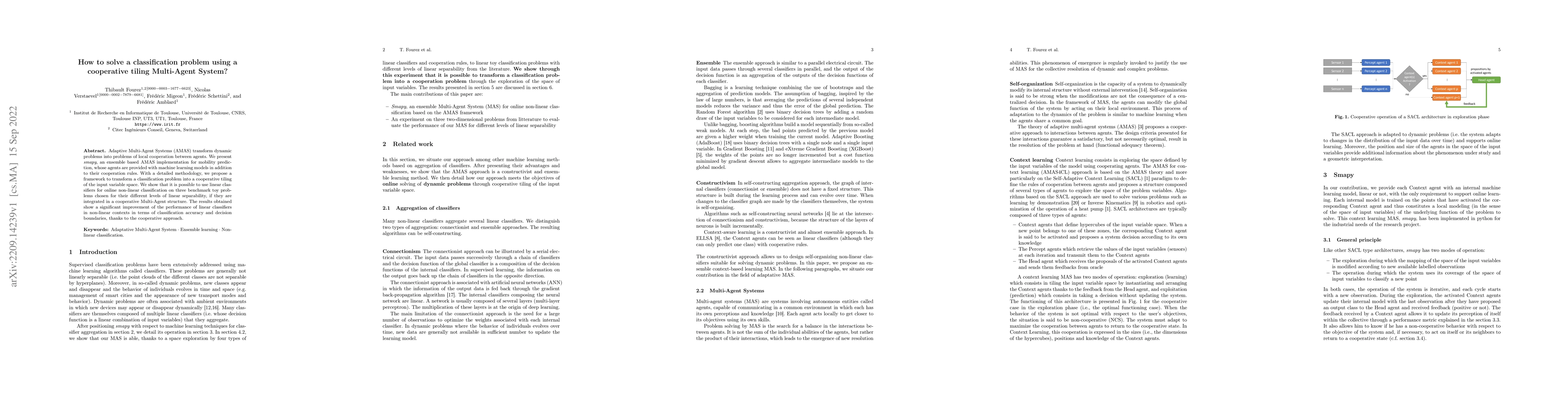 Thumbnail for How to solve a classification problem using a cooperative tiling
  Multi-Agent System?