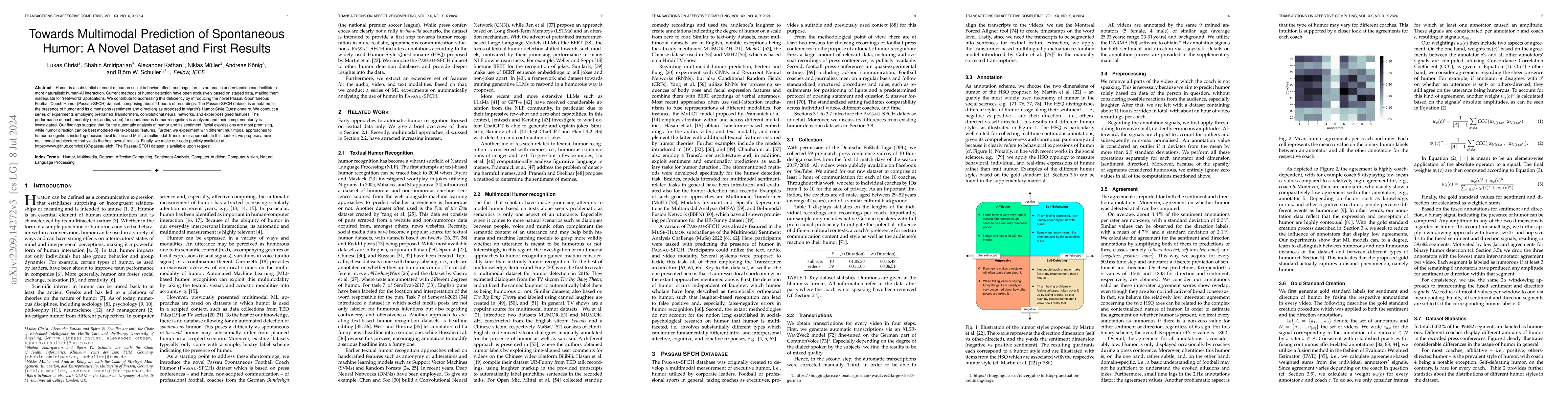 Thumbnail for Towards Multimodal Prediction of Spontaneous Humour: A Novel Dataset and
  First Results