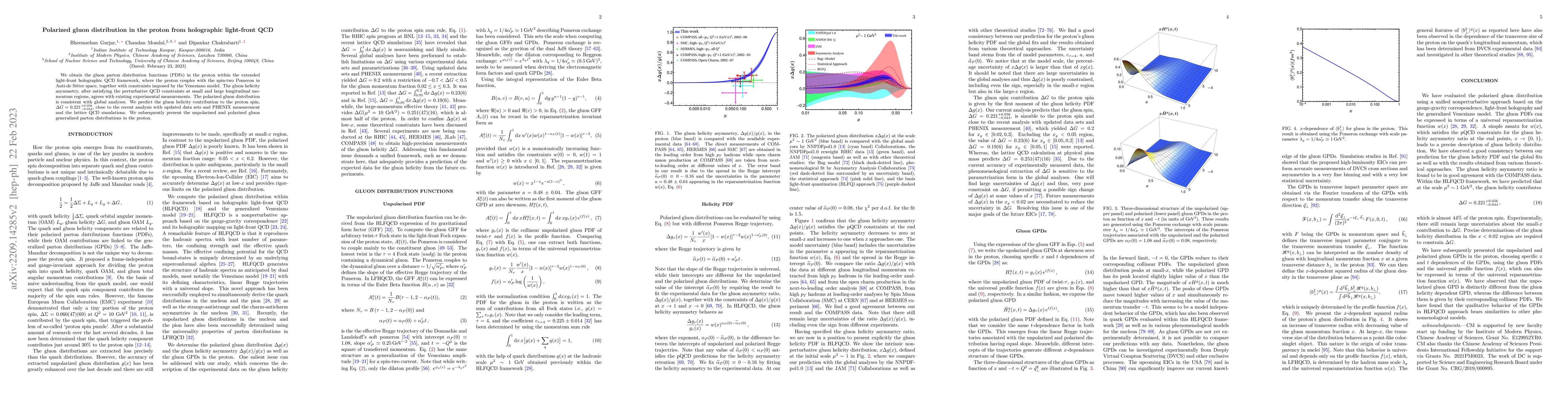 Thumbnail for Polarized gluon distribution in the proton from holographic light-front
  QCD