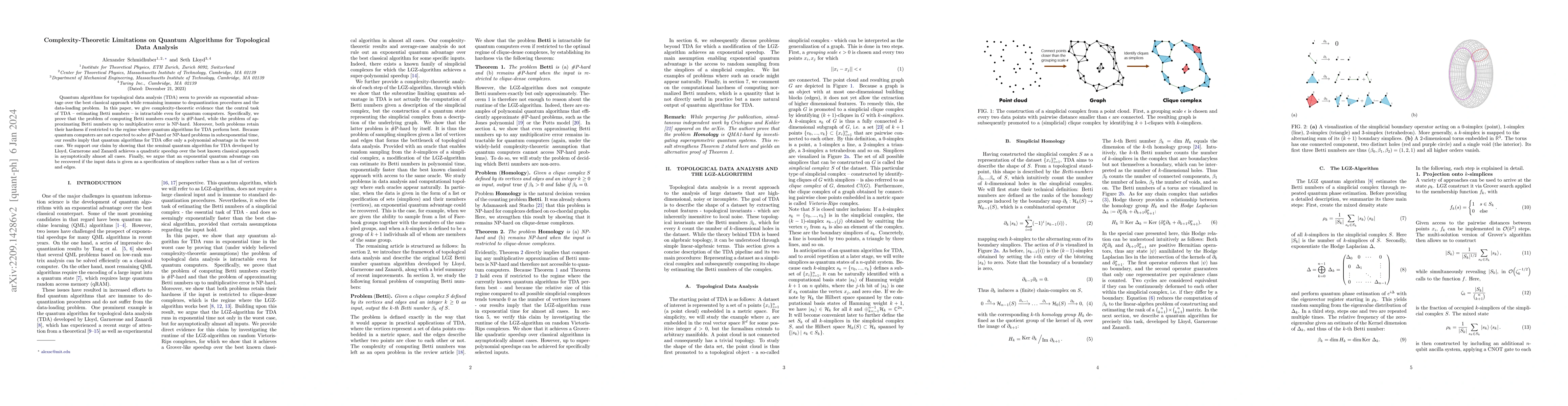 Thumbnail for Complexity-Theoretic Limitations on Quantum Algorithms for Topological
  Data Analysis