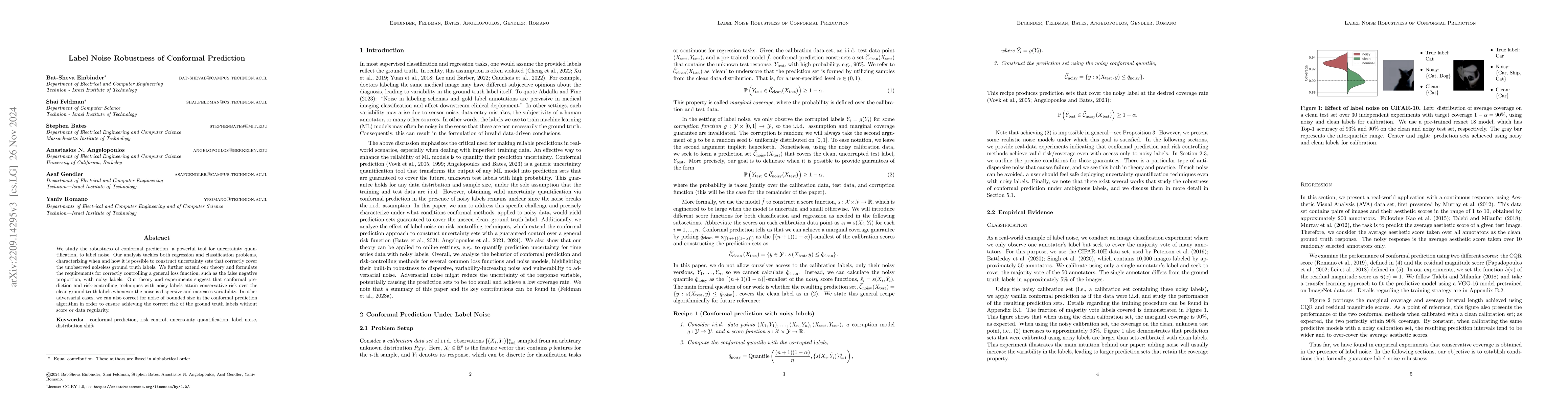 Thumbnail for Conformal Prediction is Robust to Dispersive Label Noise