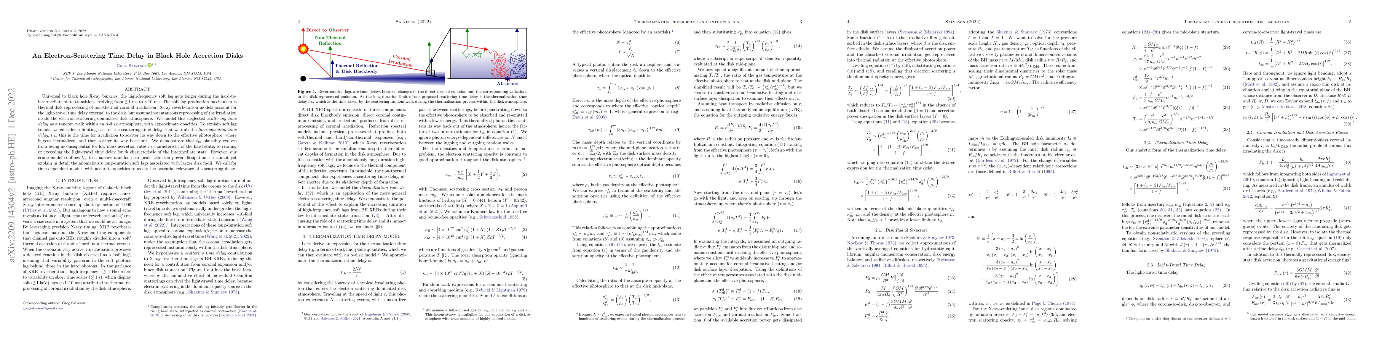Thumbnail for An Electron-Scattering Time Delay in Black Hole Accretion Disks