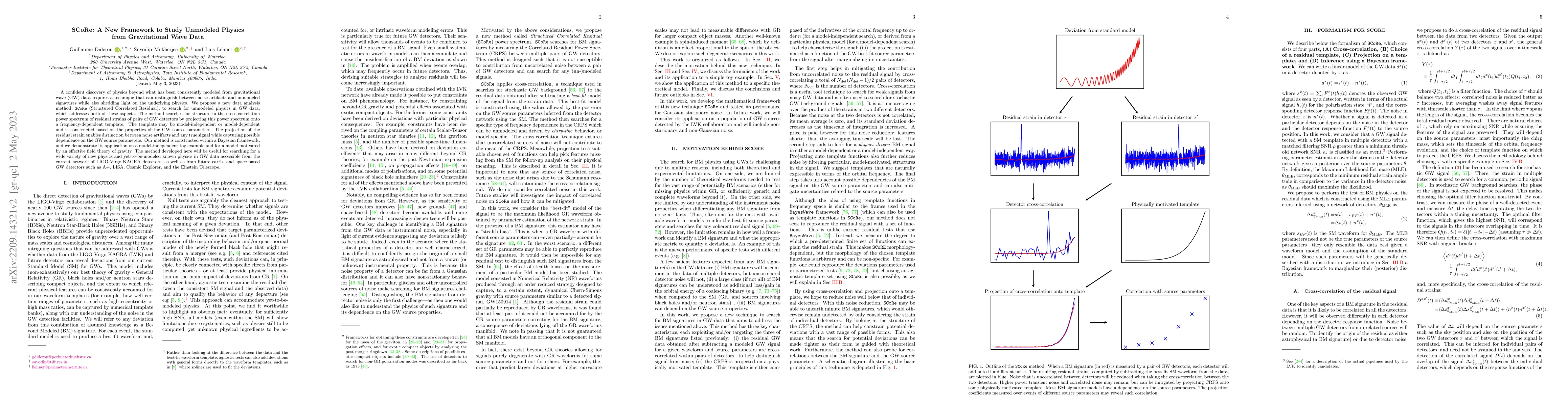 Thumbnail for SCoRe: A New Framework to Study Unmodeled Physics from Gravitational
  Wave Data