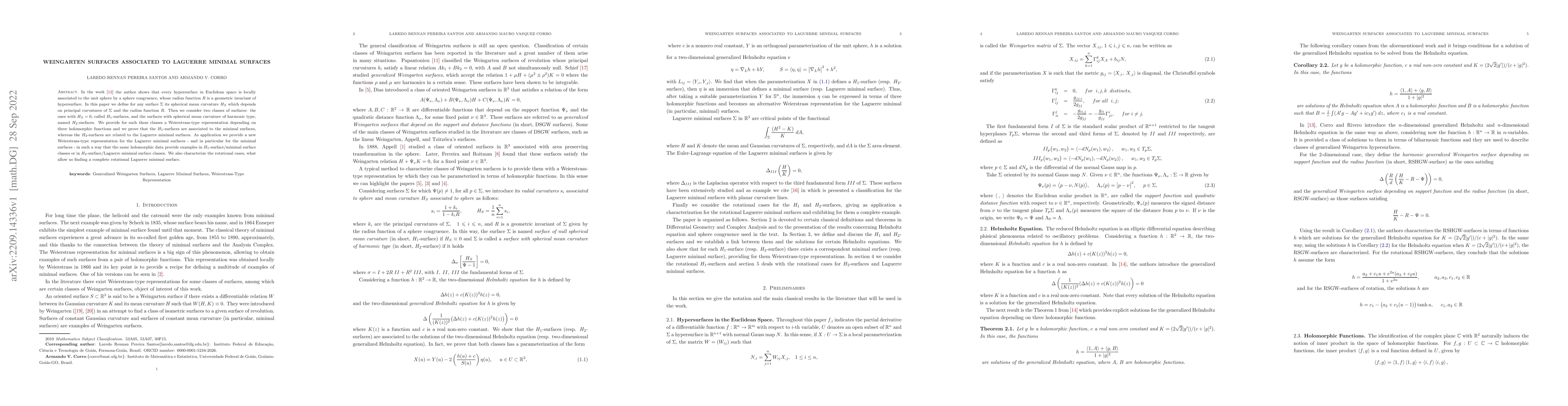 Thumbnail for Weingarten Surfaces Associated to Laguerre Minimal Surfaces