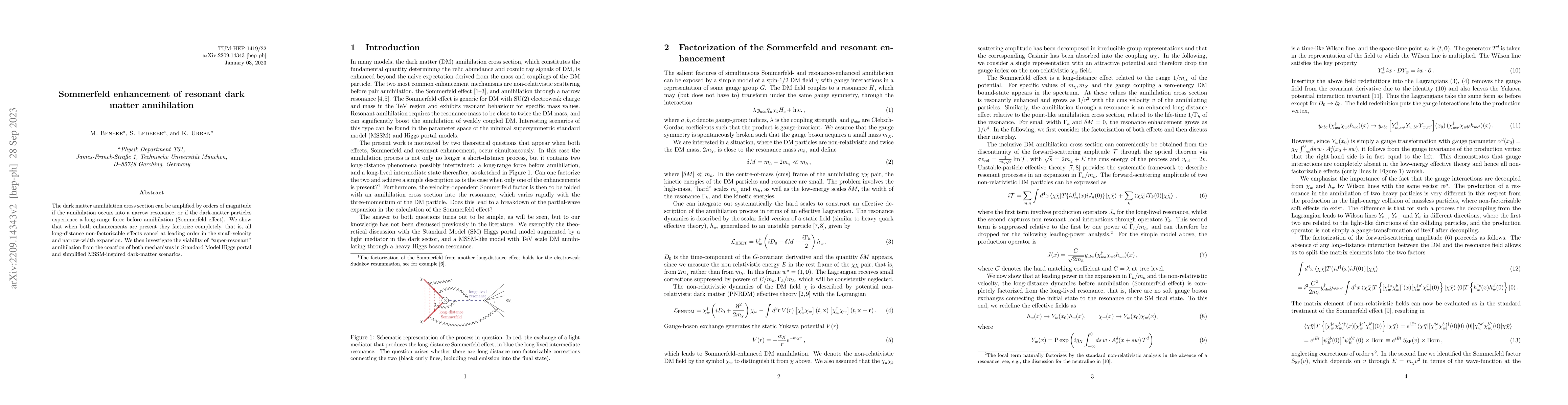 Thumbnail for Sommerfeld enhancement of resonant dark matter annihilation