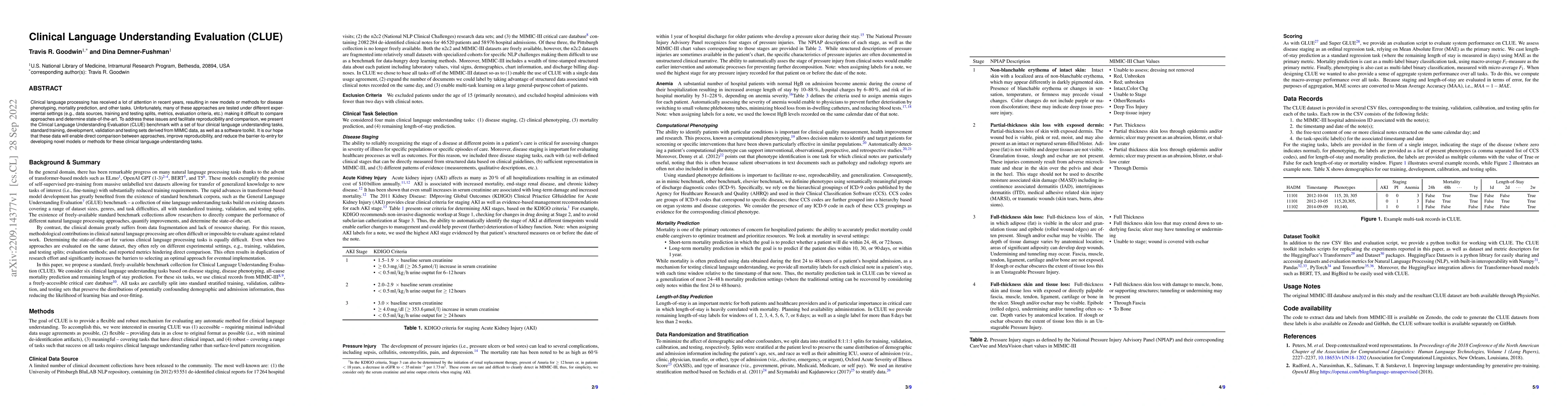 Thumbnail for Clinical Language Understanding Evaluation (CLUE)