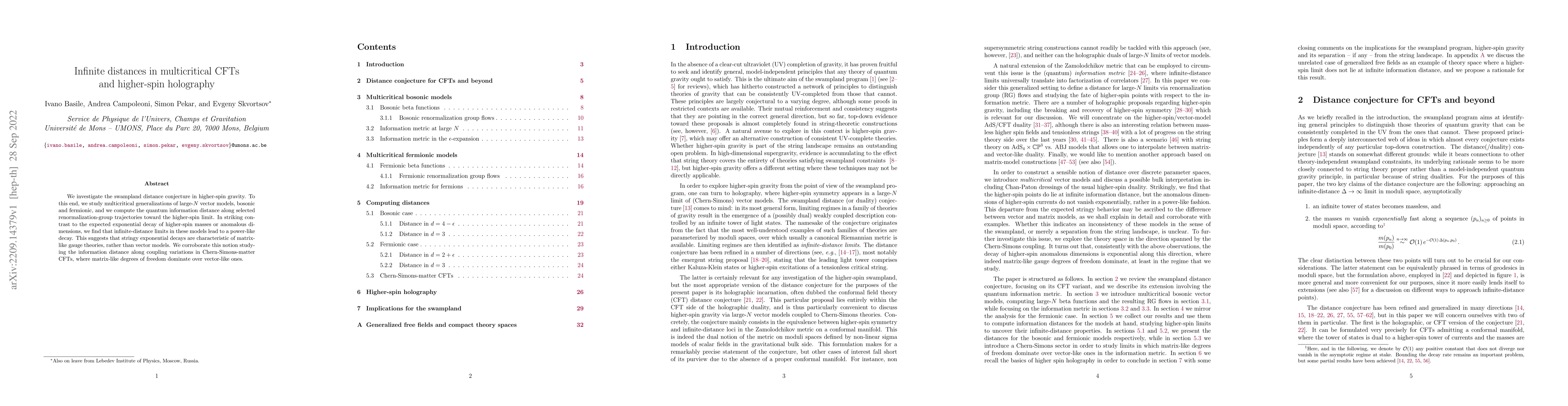 Thumbnail for Infinite distances in multicritical CFTs and higher-spin holography