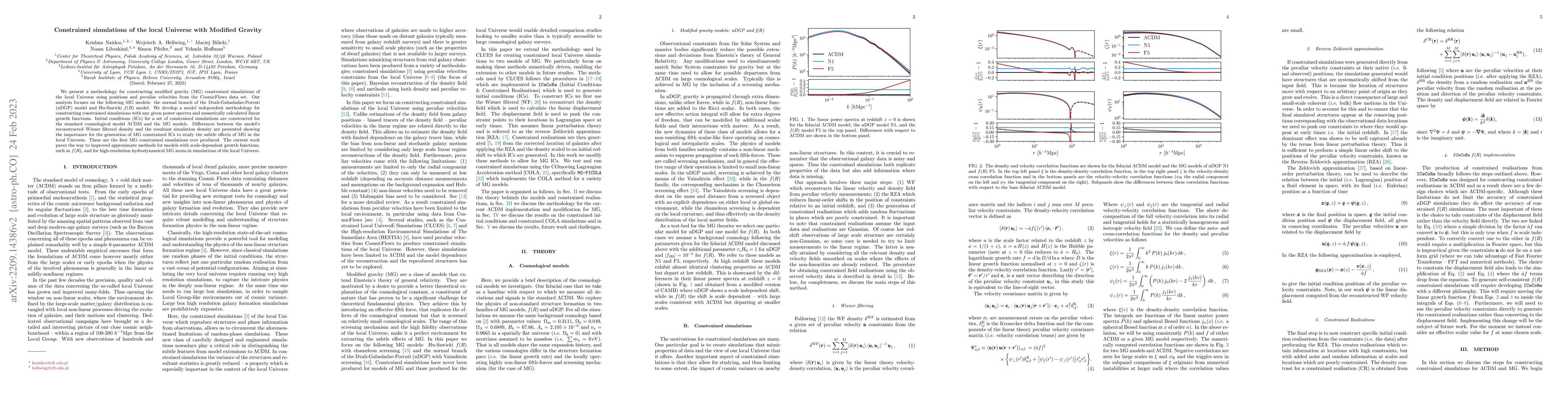 Thumbnail for Constrained simulations of the local Universe with Modified Gravity