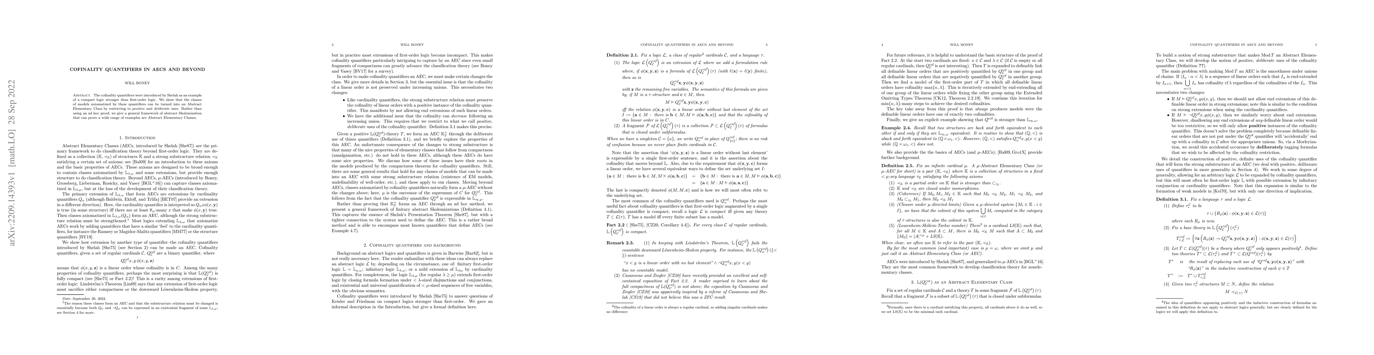 Thumbnail for Cofinality quantifiers in Abstract Elementary Classes and beyond