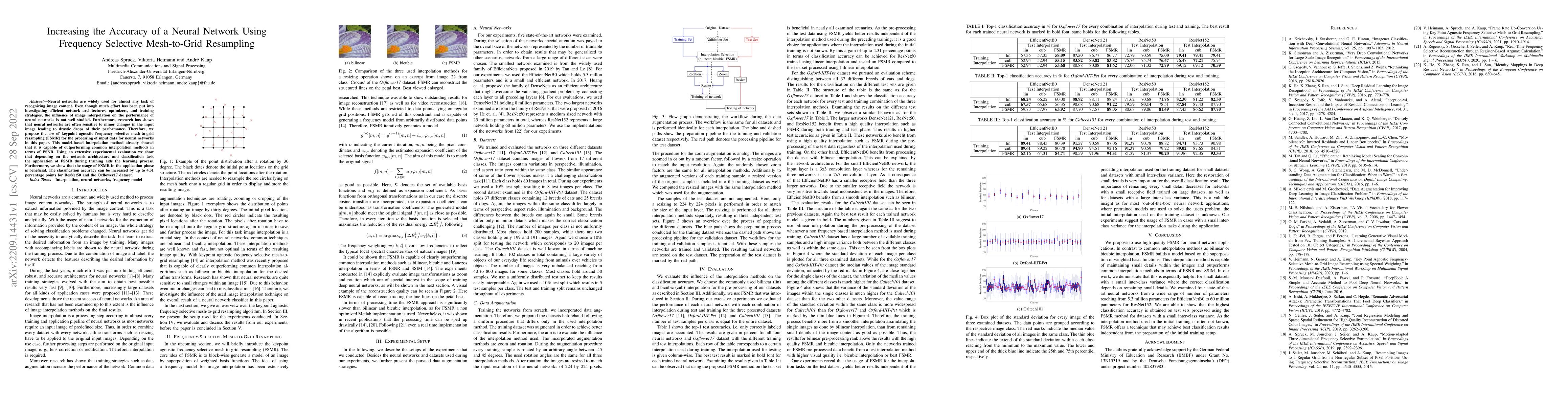Thumbnail for Increasing the Accuracy of a Neural Network Using Frequency Selective
  Mesh-to-Grid Resampling