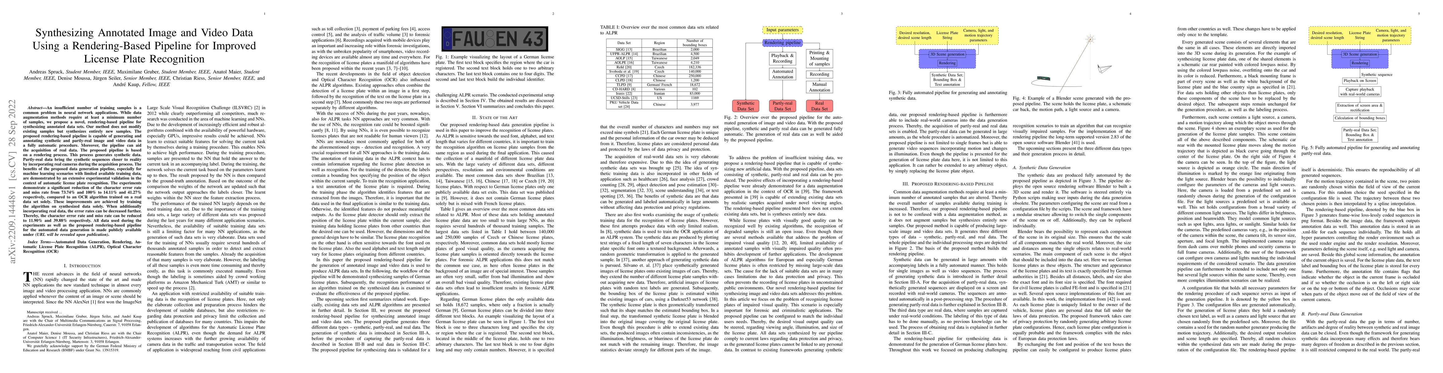Thumbnail for Synthesizing Annotated Image and Video Data Using a Rendering-Based
  Pipeline for Improved License Plate Recognition