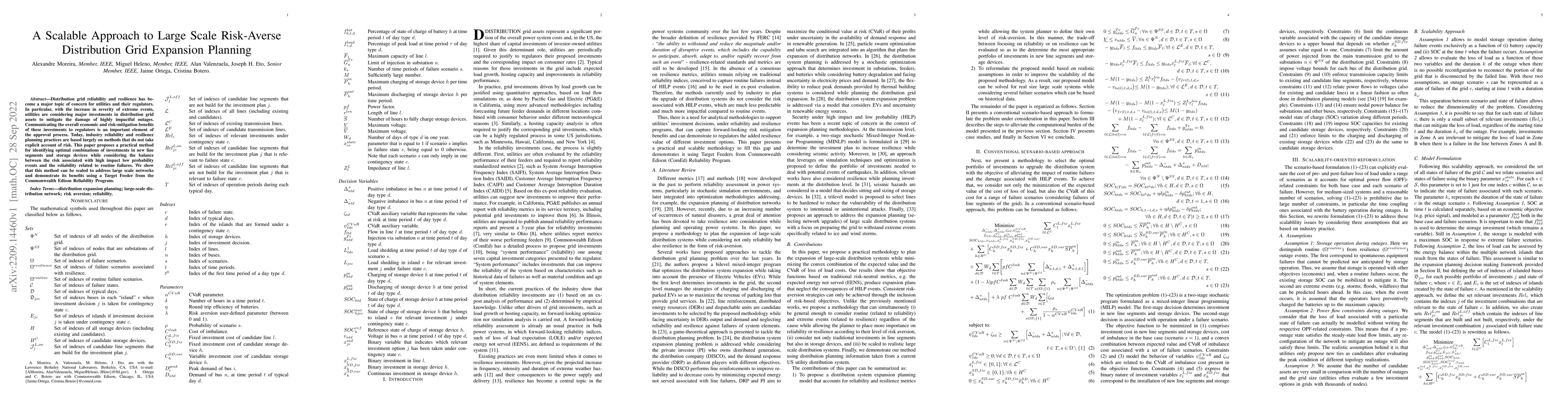 Thumbnail for A Scalable Approach to Large Scale Risk-Averse Distribution Grid
  Expansion Planning