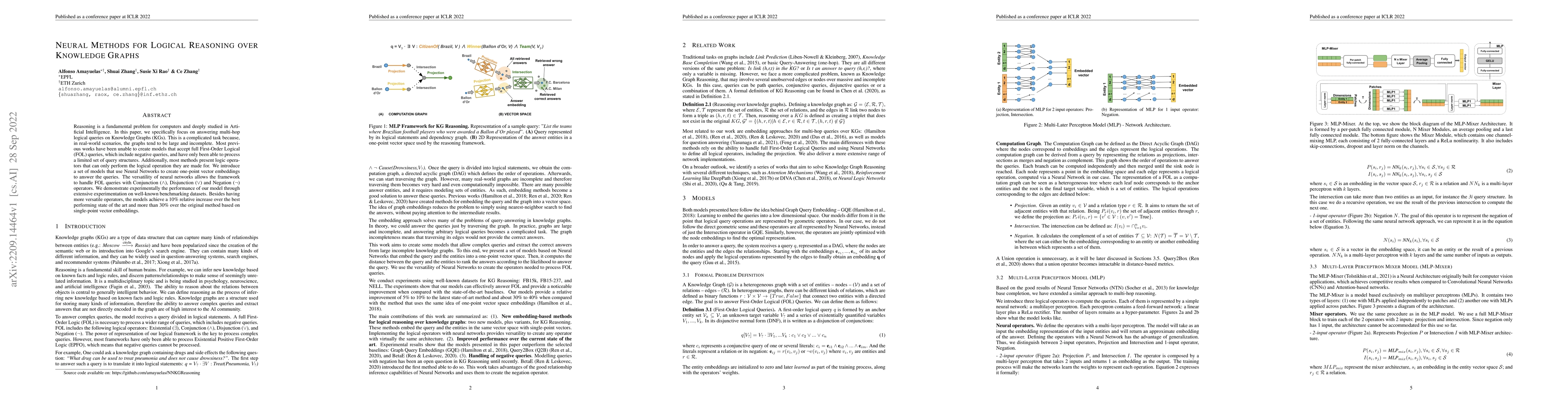 Thumbnail for Neural Methods for Logical Reasoning Over Knowledge Graphs