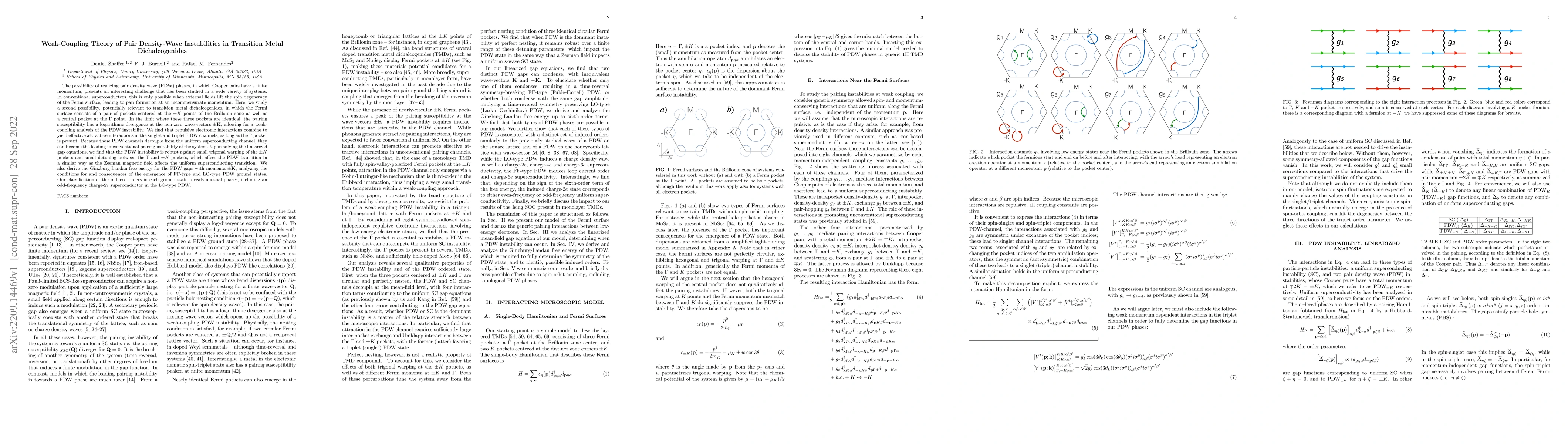 Thumbnail for Weak-Coupling Theory of Pair Density-Wave Instabilities in Transition
  Metal Dichalcogenides