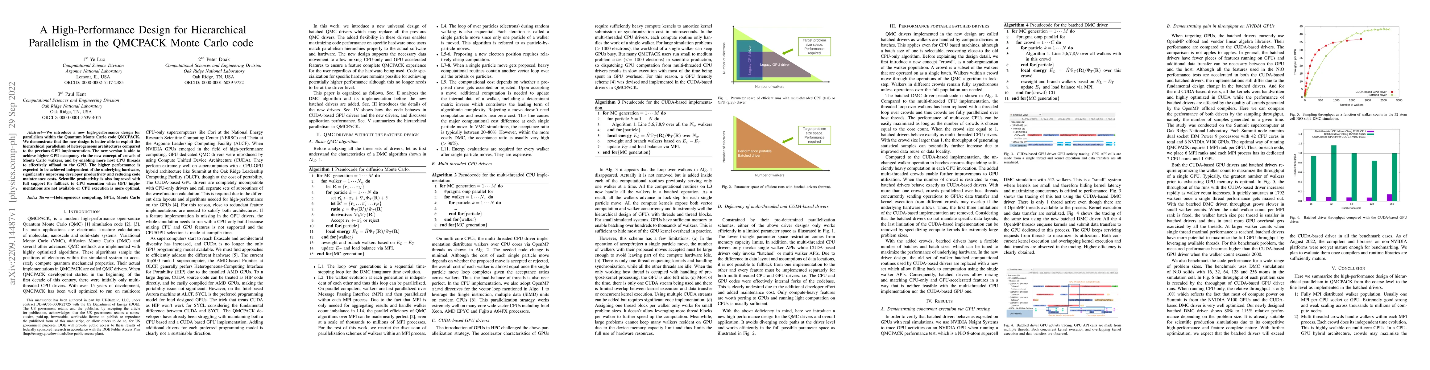 Thumbnail for A High-Performance Design for Hierarchical Parallelism in the QMCPACK
  Monte Carlo code