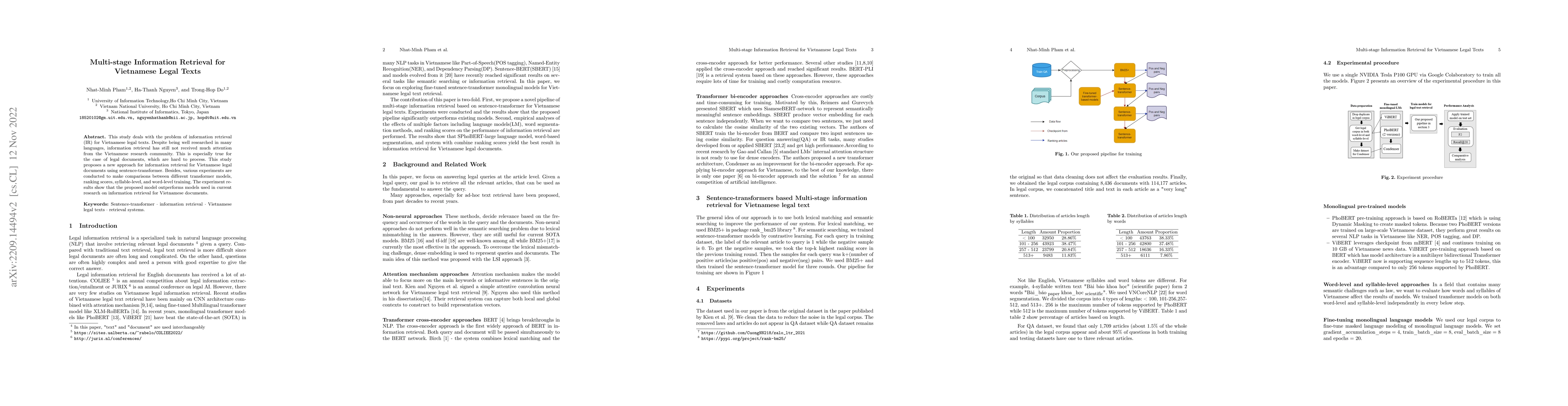 Thumbnail for Multi-stage Information Retrieval for Vietnamese Legal Texts