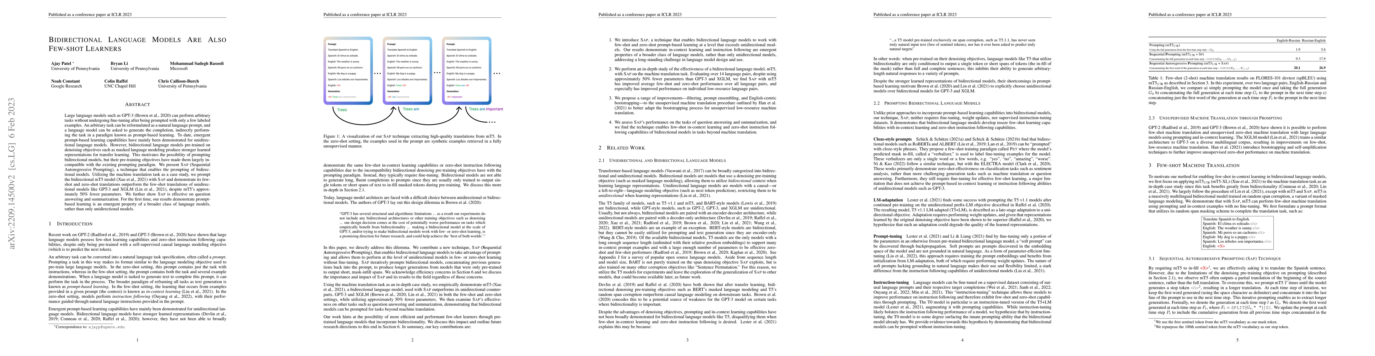 Thumbnail for Bidirectional Language Models Are Also Few-shot Learners