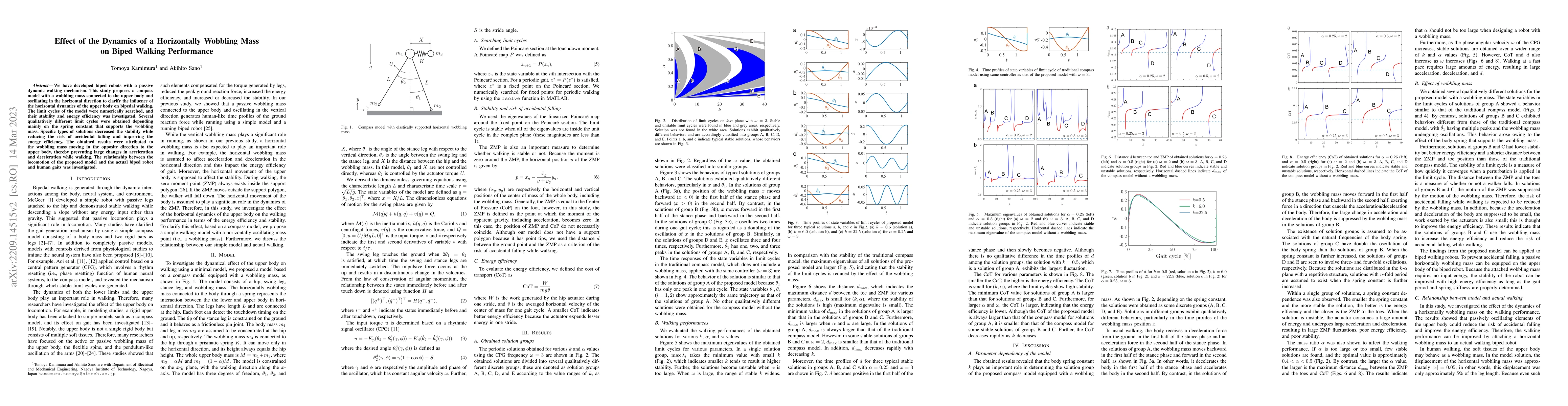 Thumbnail for Effect of the Dynamics of a Horizontally Wobbling Mass on Biped Walking
  Performance