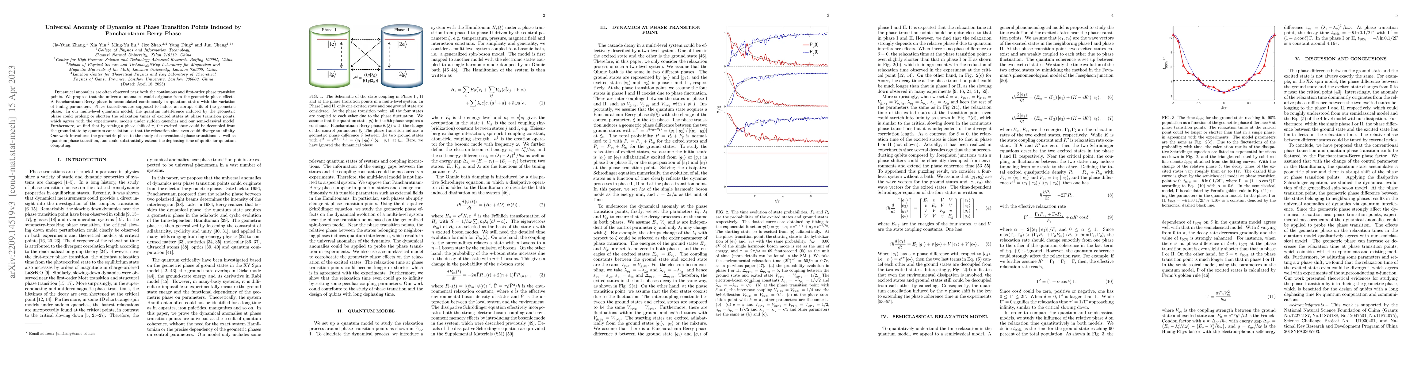 Thumbnail for Universal Anomaly of Dynamics at Phase Transition Points Induced by
  Pancharatnam-Berry Phase