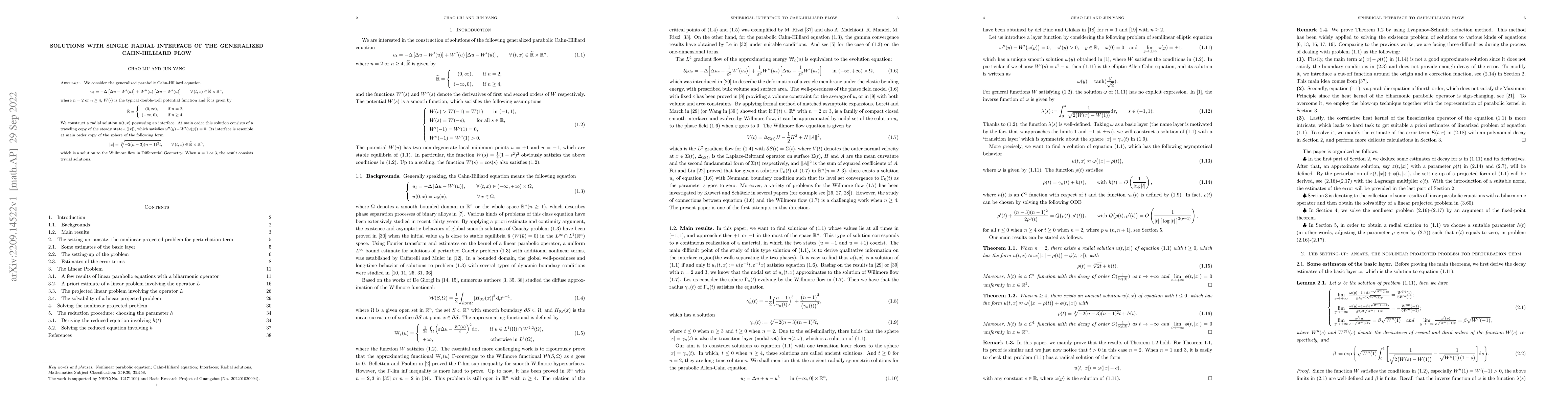 Thumbnail for Solutions with single radial interface of the generalized Cahn-Hilliard
  flow