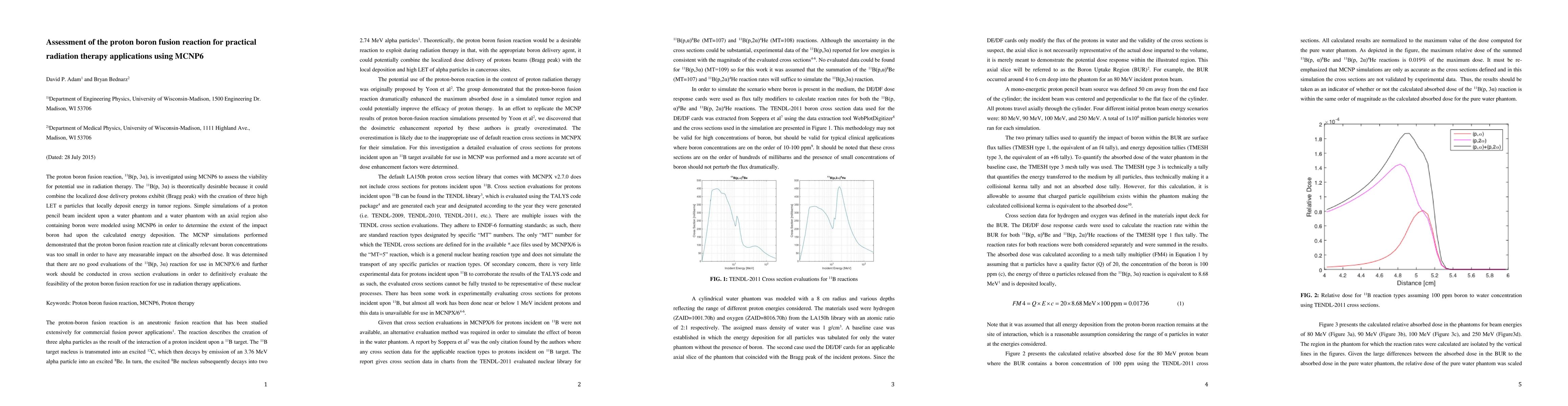 Thumbnail for Assessment of the proton boron fusion reaction for practical radiation
  therapy applications using MCNP6