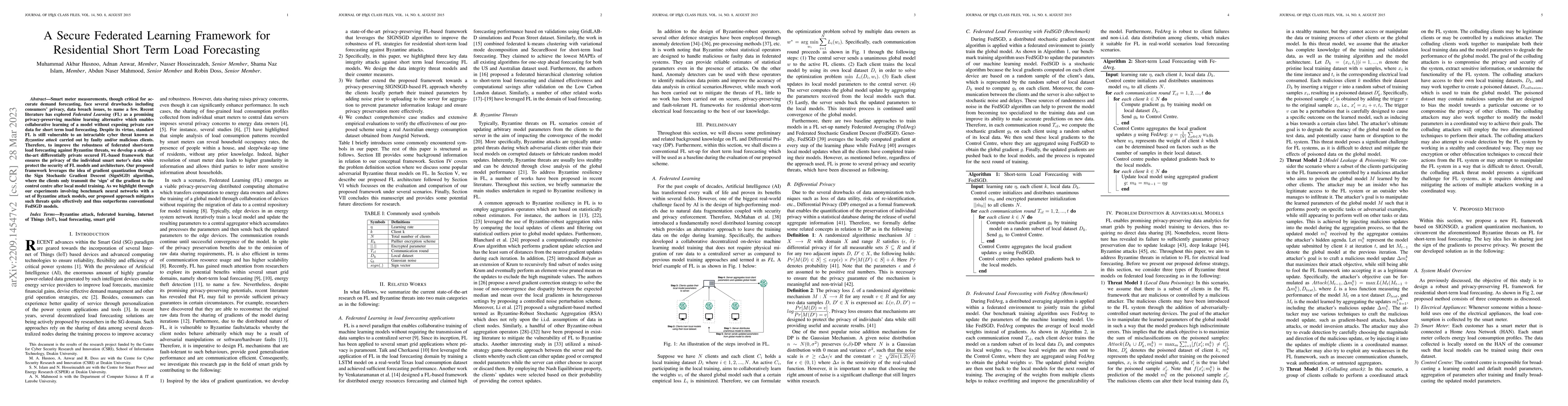Thumbnail for A Secure Federated Learning Framework for Residential Short Term Load
  Forecasting