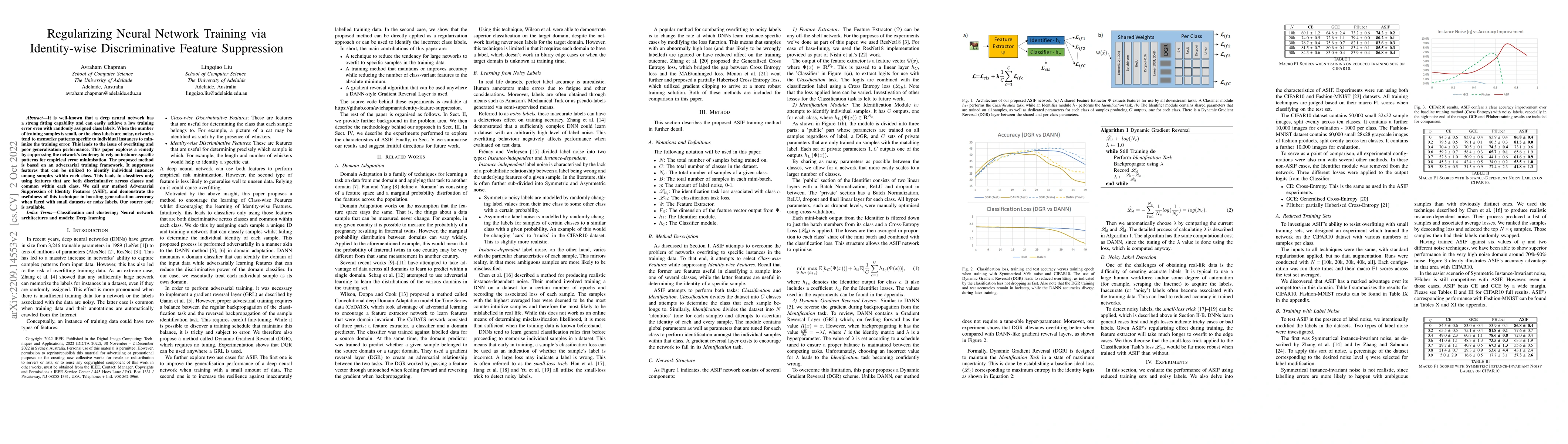 Thumbnail for Regularizing Neural Network Training via Identity-wise Discriminative
  Feature Suppression